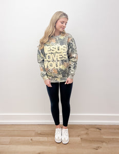 Jesus Loves You Heavyweight Camo Crew