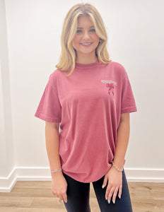 Mississippi State Delicate Bows SS Tee in Brick