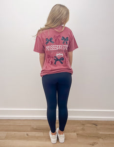 Mississippi State Delicate Bows SS Tee in Brick