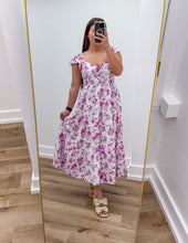 Load image into Gallery viewer, Hatley Floral Sweetheart Neck Elastic Waist Dress