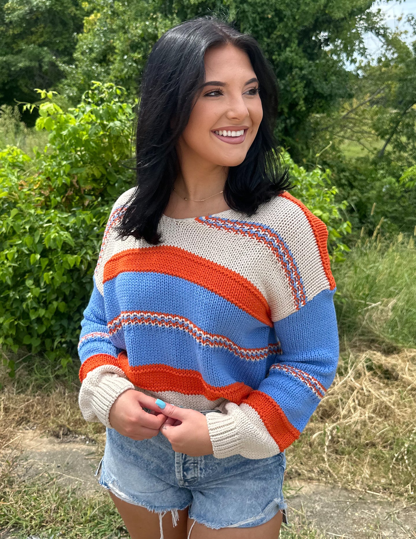 She's a Winner Striped Sweater