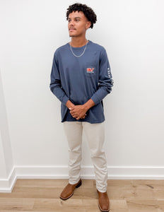 Vineyard Vines Football Whale Long Sleeve Tee