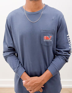 Vineyard Vines Football Whale Long Sleeve Tee