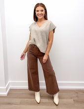 Load image into Gallery viewer, I Need To Know Sweater Vest with Side Slit in Heather Mocha