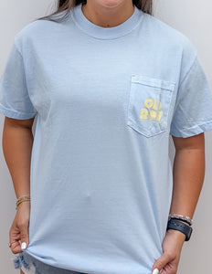 Old Row Amateur Golfer SS Pocket Tee in Chambray