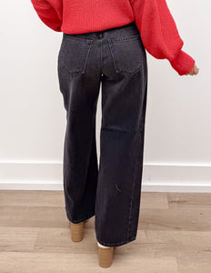 Famous Friends Barrel Twist Jeans in Black