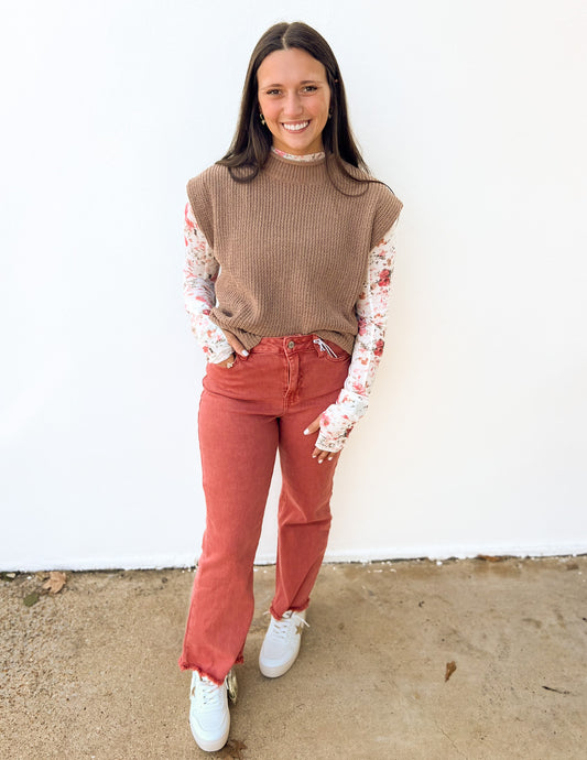 Just Right Floral Mesh Top in Pink