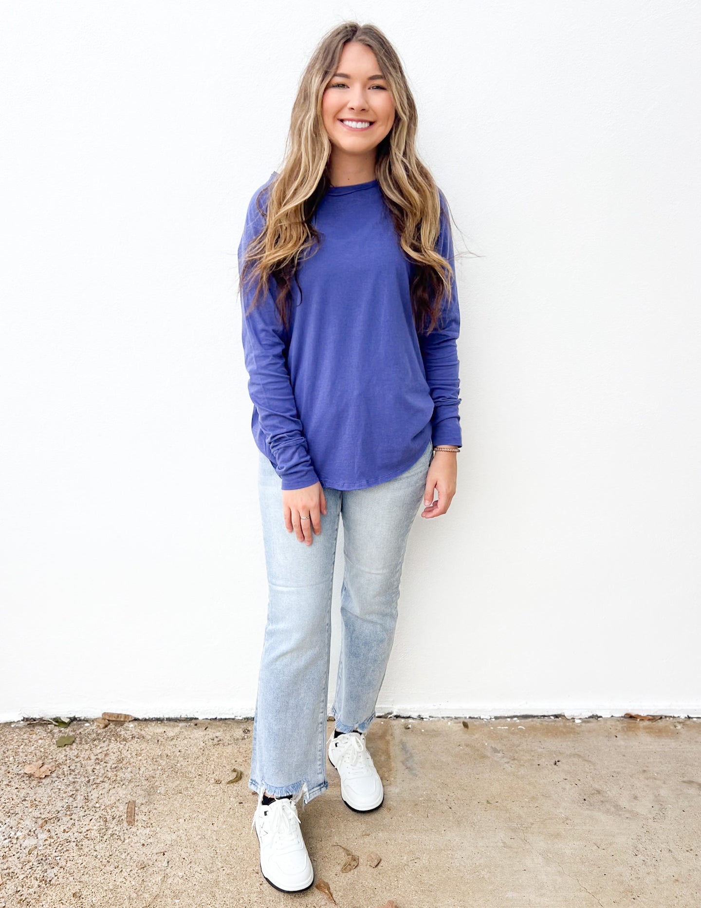 All About the Basics Cotton Raglan Sleeve Top in Marlin