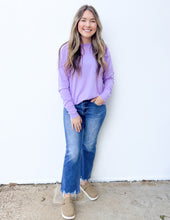 Load image into Gallery viewer, All About the Basics Cotton Raglan Sleeve Top in B Lavender