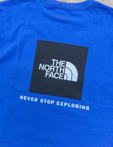 The North Face Men’s SS Evolution Box NSE Tee in Hero Blue