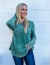 Load image into Gallery viewer, Sweet Creature Waffle Sweater Dk Green