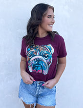 Load image into Gallery viewer, Watercolor Bulldogs Maroon Graphic SS Tee