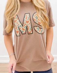 Addyson Nicole Company MS Camo Print SS Tee in Espresso