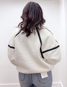 Free People Mountain High 1/2 Zip in White Combo