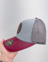 Load image into Gallery viewer, Zep-Pro Leather MSU Patch Hat in Maroon/Grey