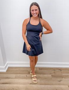 Pretty Little Summer Athletic Dress in Black