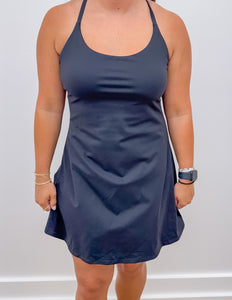 Pretty Little Summer Athletic Dress in Black