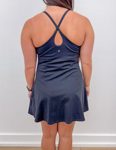 Pretty Little Summer Athletic Dress in Black