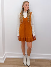 Load image into Gallery viewer, Turning The Page Sleeveless V Neck Hem Knit Dress in Rust