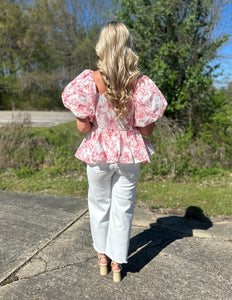 Always Giving High Rise Wide Leg Crop Jeans White