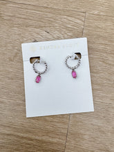 Load image into Gallery viewer, Kendra Scott Emilie Silver Huggie Earrings in Azalea Illusion