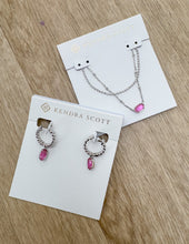 Load image into Gallery viewer, Kendra Scott Emilie Silver Huggie Earrings in Azalea Illusion