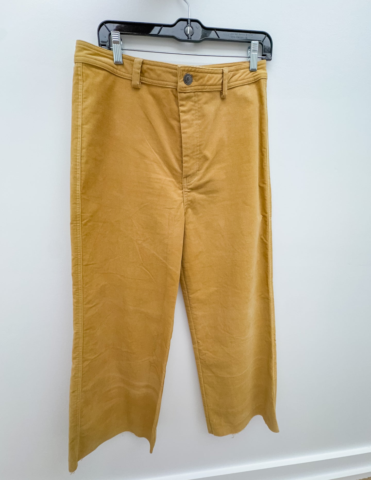 Free Falling Stretch Wide Leg Jean in Suede Cream Gold