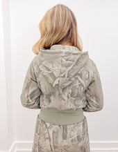 Load image into Gallery viewer, Not Today Tree Camo Printed Crop Hoodie Jacket