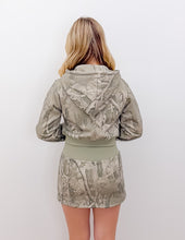 Load image into Gallery viewer, Not Today Tree Camo Printed Crop Hoodie Jacket