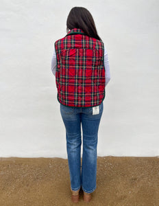 Christmas Wishes Vintage Plaid Quilted Vest