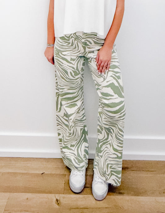 Keep On Moving Zebra Print Stretch Pants