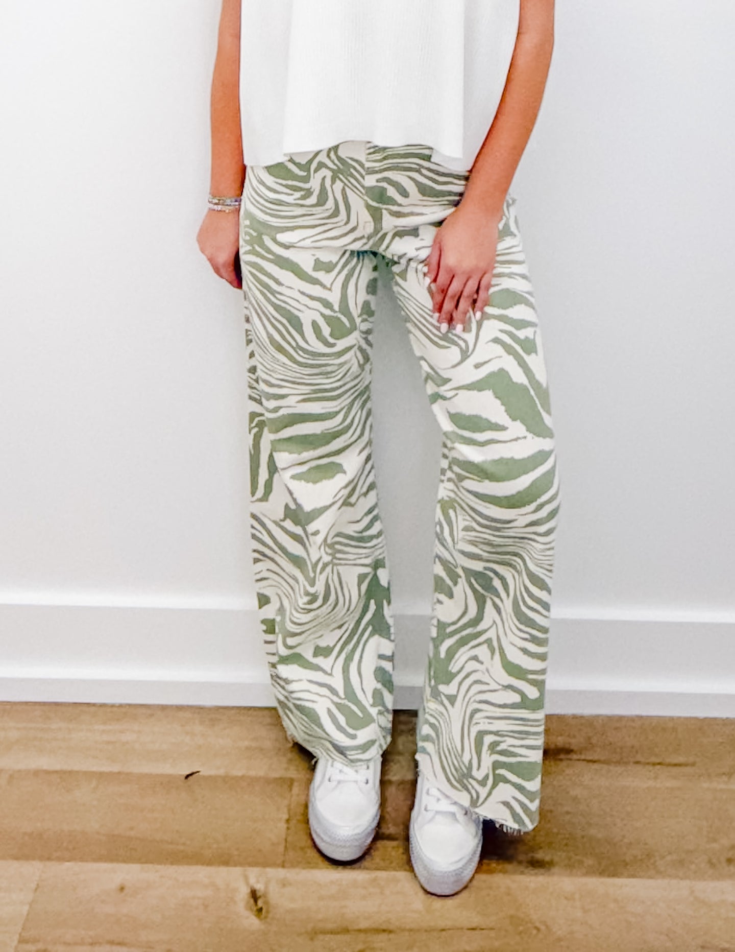 Keep On Moving Zebra Print Stretch Pants