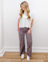 Load image into Gallery viewer, Without You Leopard Frayed Edge Wide Leg High Waist Jeans