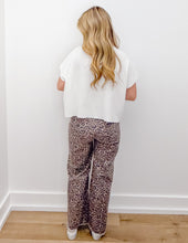 Load image into Gallery viewer, Without You Leopard Frayed Edge Wide Leg High Waist Jeans