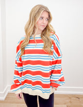 Load image into Gallery viewer, When She&#39;s Gone Striped Terry Oversized Top
