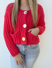 Load image into Gallery viewer, Sink or Swim Chunky Cardigan in Red