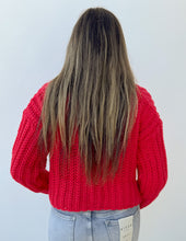 Load image into Gallery viewer, Sink or Swim Chunky Cardigan in Red