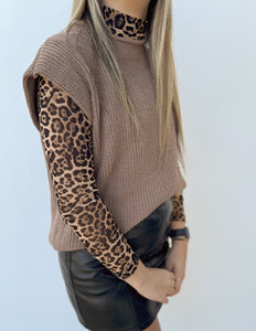 Belong Together Leopard Mesh Top