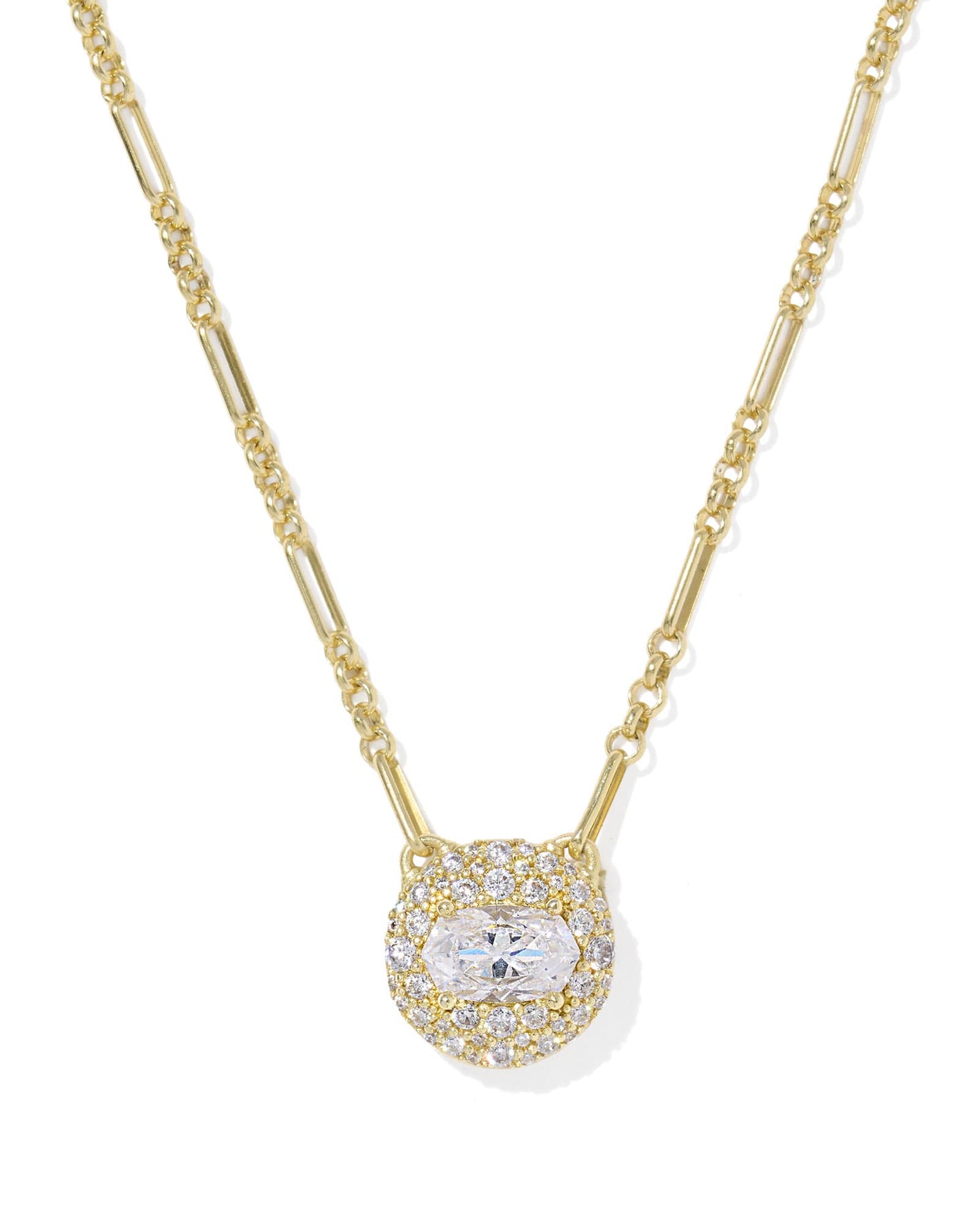 Kendra Scott Bella PNDNT Necklace in Gold-White Crystal