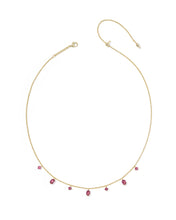 Load image into Gallery viewer, Kendra Scott Gold Cailin Strand Necklace in Red Crystal