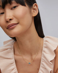 Kendra Scott Gold Cailin Pendant Necklace in Aqua Crystal