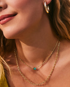 Kendra Scott Gold Cailin Pendant Necklace in Green Crystal