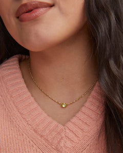 Kendra Scott Gold Cailin Pendant Necklace in Light Green Crystal