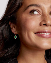 Load image into Gallery viewer, Kendra Scott Daphne Gold Frame Huggie Earrings in Green Malachite