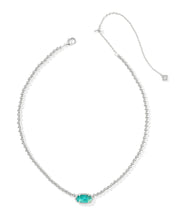 Load image into Gallery viewer, Kendra Scott Elisa Silver Beaded Necklace in Bright Aqua Illusion