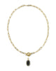 Kendra Scott Elisa Enml Lnk Chain Necklace Gold/Black Agate