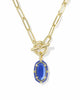 Kendra Scott Elisa Enml Lnk Chain Necklace Gold/Cobalt Illusion