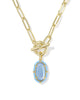 Kendra Scott Elisa Enml Lnk Chain Necklace Gold/Periwinkle Illusion