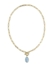 Load image into Gallery viewer, Kendra Scott Elisa Enml Lnk Chain Necklace Gold/Periwinkle Illusion