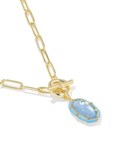 Load image into Gallery viewer, Kendra Scott Elisa Enml Lnk Chain Necklace Gold/Periwinkle Illusion
